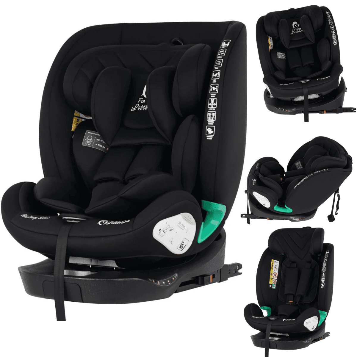 For Your Little One AllStage 360 0/1/2/3 ISOFIX I-Size Car Seat - Midnight Black (Birth-12 Years) - Baby&More