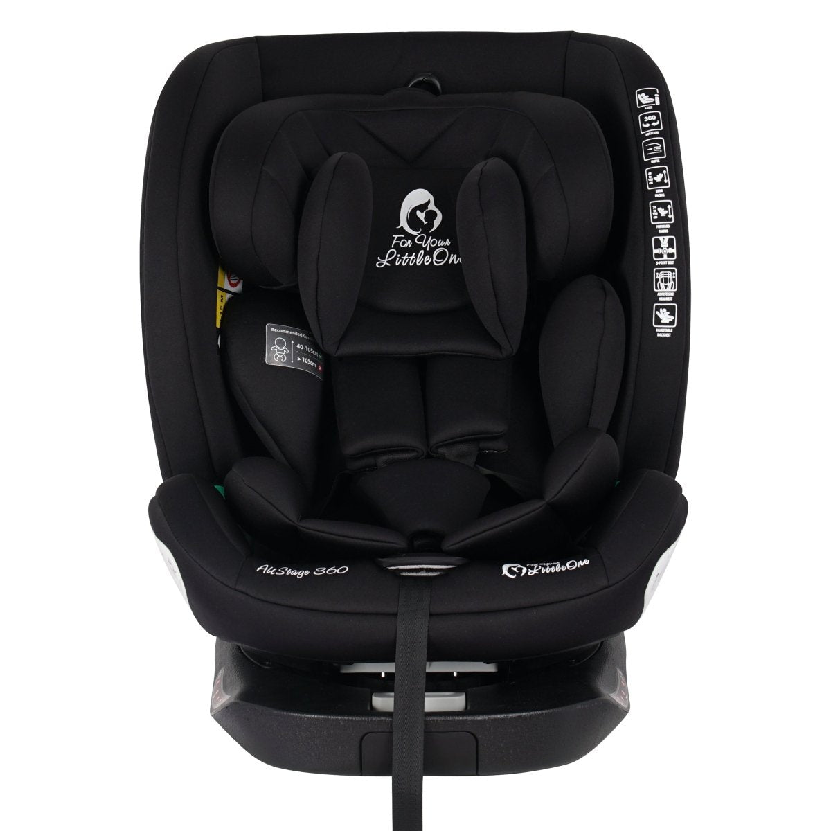 For Your Little One AllStage 360 0/1/2/3 ISOFIX I-Size Car Seat - Midnight Black (Birth-12 Years) - Baby&More