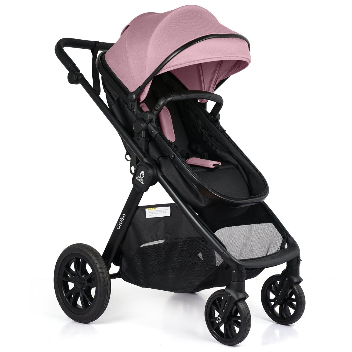 For Your Little One Cruise 3 In 1 Travel System With Car Seat - Blush Rose (Free Cupholder And Seat Liner Included!) - Baby&More
