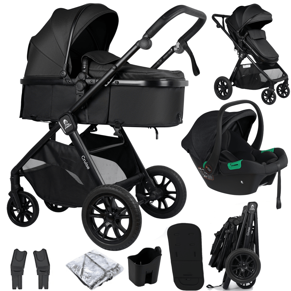 For Your Little One Cruise 3 In 1 Travel System With Car Seat - Eclipse Black - Baby&More