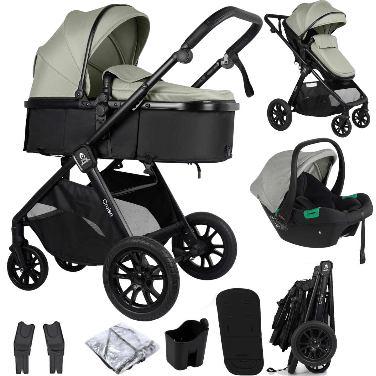 For Your Little One Cruise 3 In 1 Travel System With Car Seat - Pebble Sage - Baby&More
