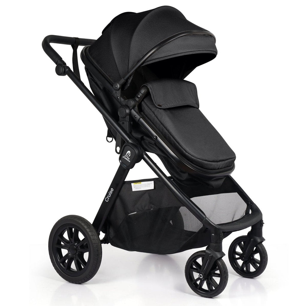 For Your Little One Cruise 3 In 1 Travel System With Car Seat And ISOFIX Base - Eclipse Black