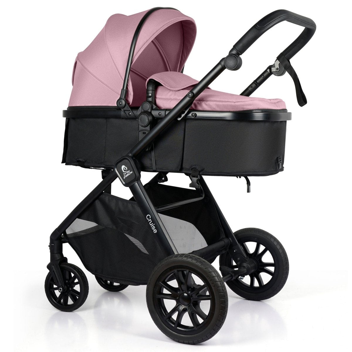 For Your Little One Cruise 3 In 1 Travel System With Car Seat And ISOFIX Base - Blush Rose