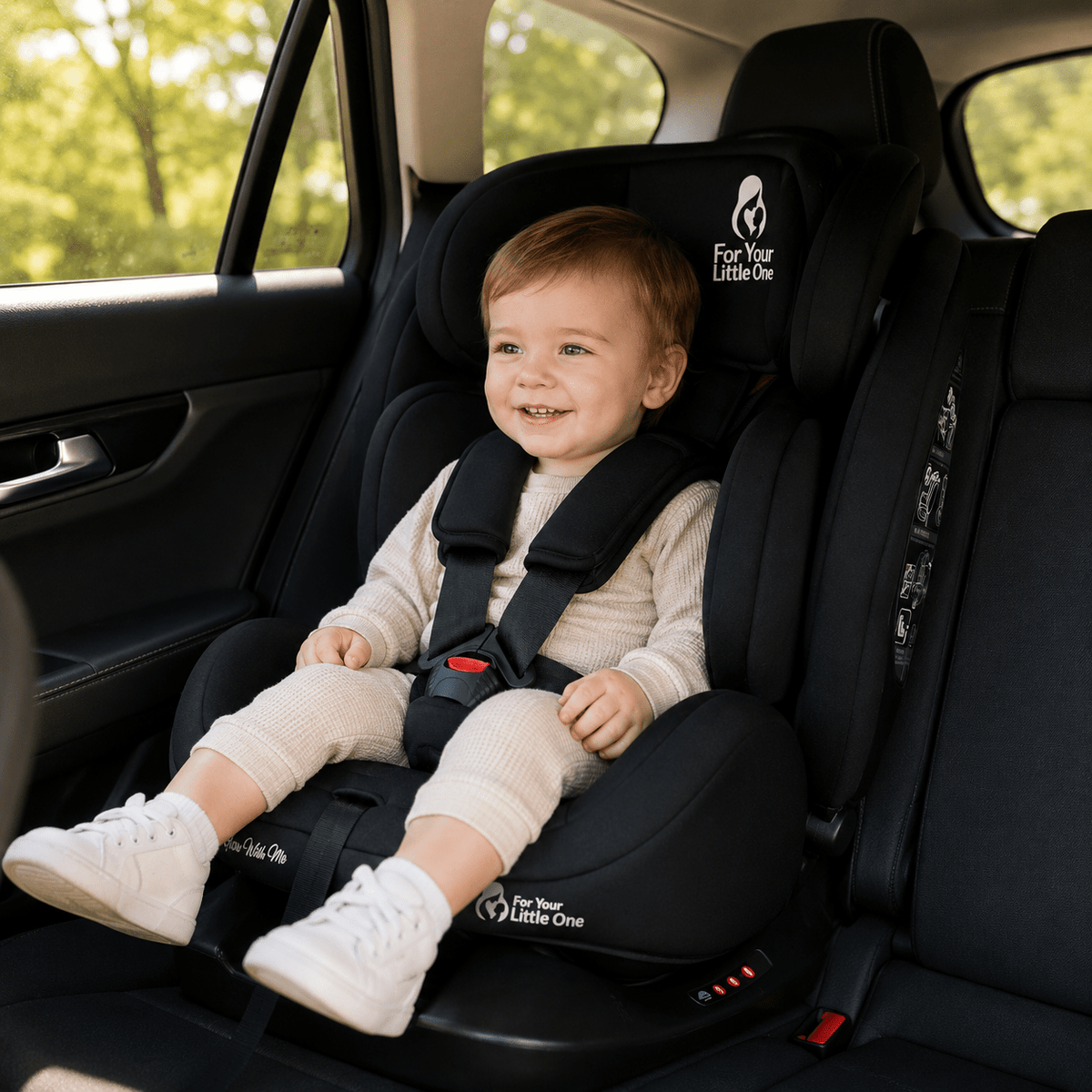 For Your Little One GrowWithMe 0/1/2/3 i-Size Car Seat - Midnight Black (Birth-12 Years) - Baby&More