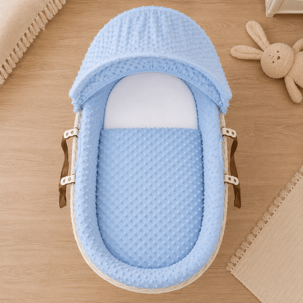 For Your Little One Moses Basket Bedding Set - Blue Dimple (Basket Not Included!) - Baby&More