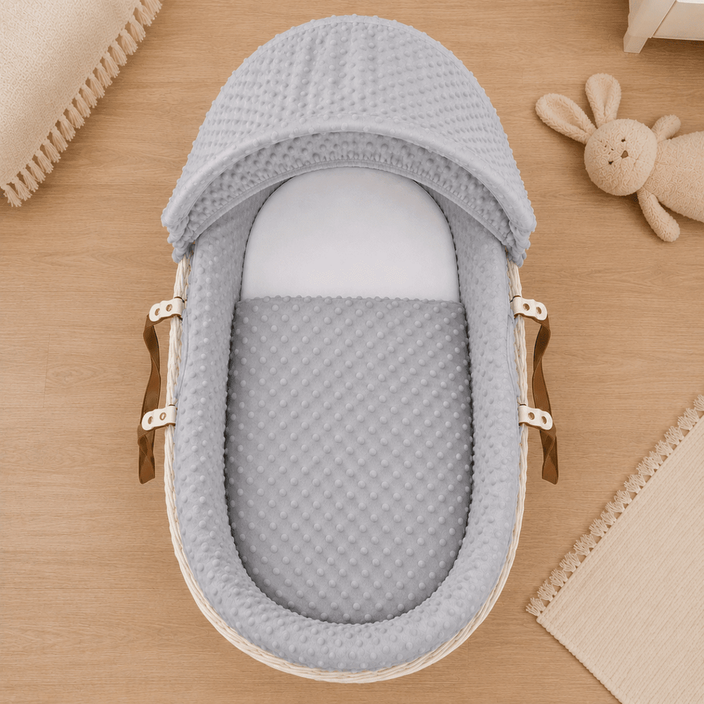 For Your Little One Moses Basket Bedding Set - Grey Dimple (Basket Not Included!) - Baby&More