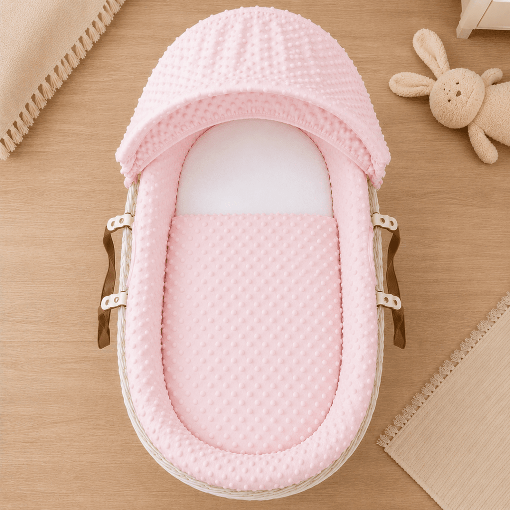 For Your Little One Moses Basket Bedding Set - Pink Dimple (Basket Not Included!) - Baby&More
