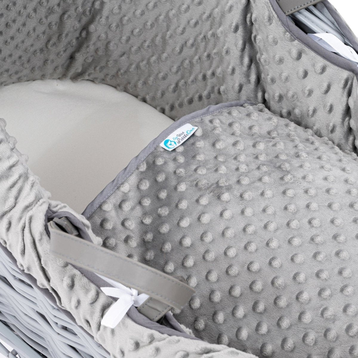 For Your Little One Pod Moses Basket Bedding Set - Grey Dimple (Basket Not Included!) - Baby&More