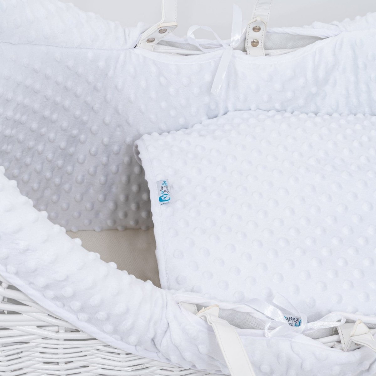For Your Little One Pod Moses Basket Bedding Set - White Dimple (Basket Not Included!) - Baby&More