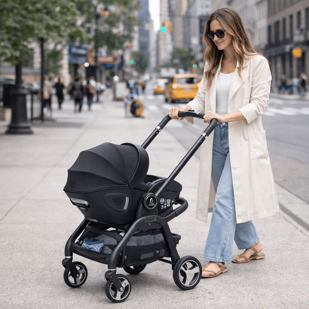 For Your Little One Qubi Infant Car Seat Stroller & Base - Eclipse Black