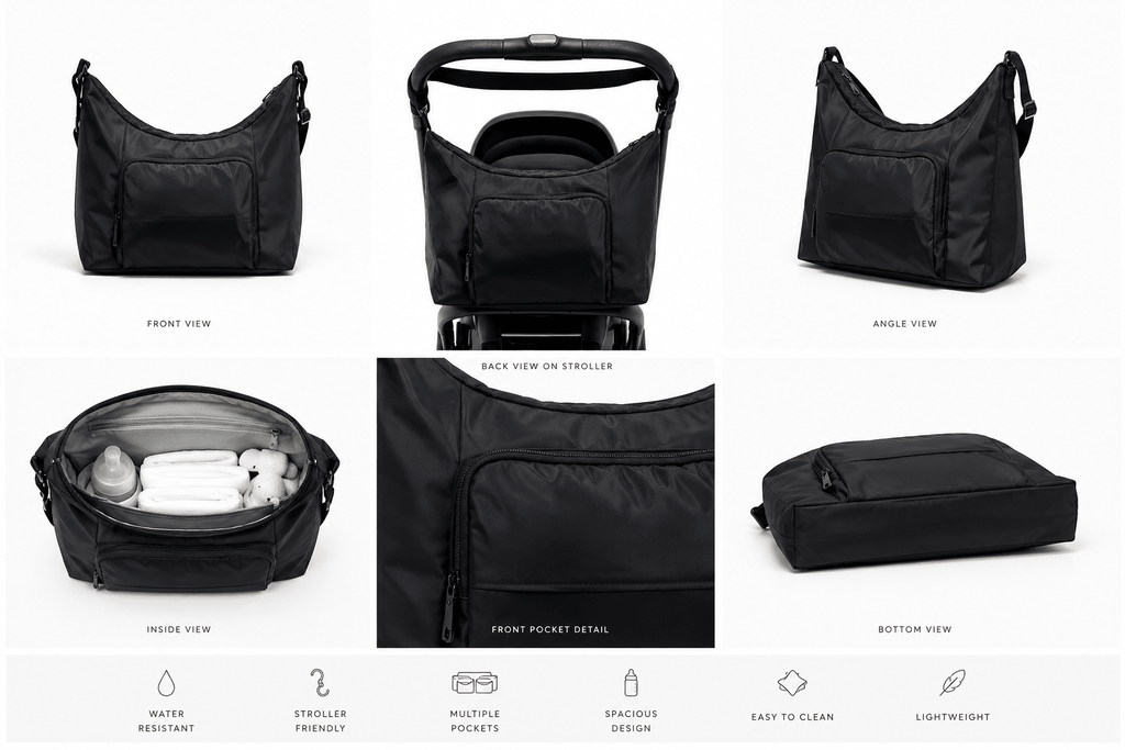 For Your Little One Qubi Mommy Changing Bag - Black - Baby&More
