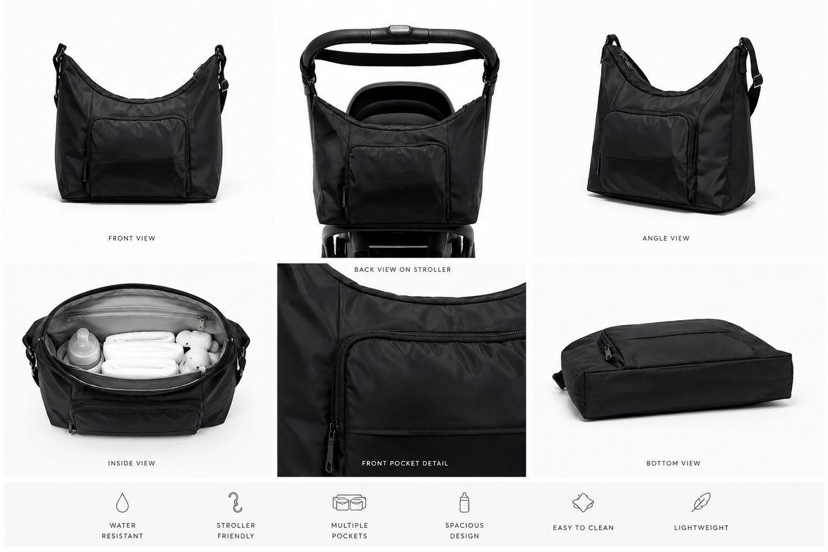 For Your Little One Qubi Mommy Changing Bag - Black - Baby&More