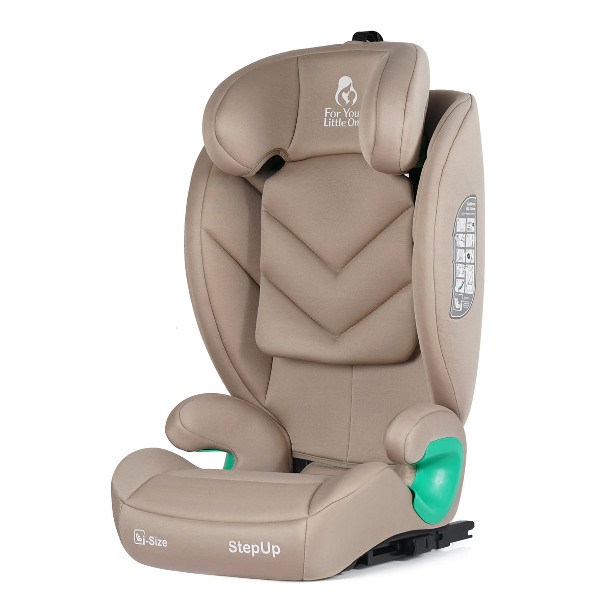 For Your Little One Stepup I-Size Isofix 2/3 Car Seat Booster Seat - Latte Beige (4-12 Years) - Baby&More