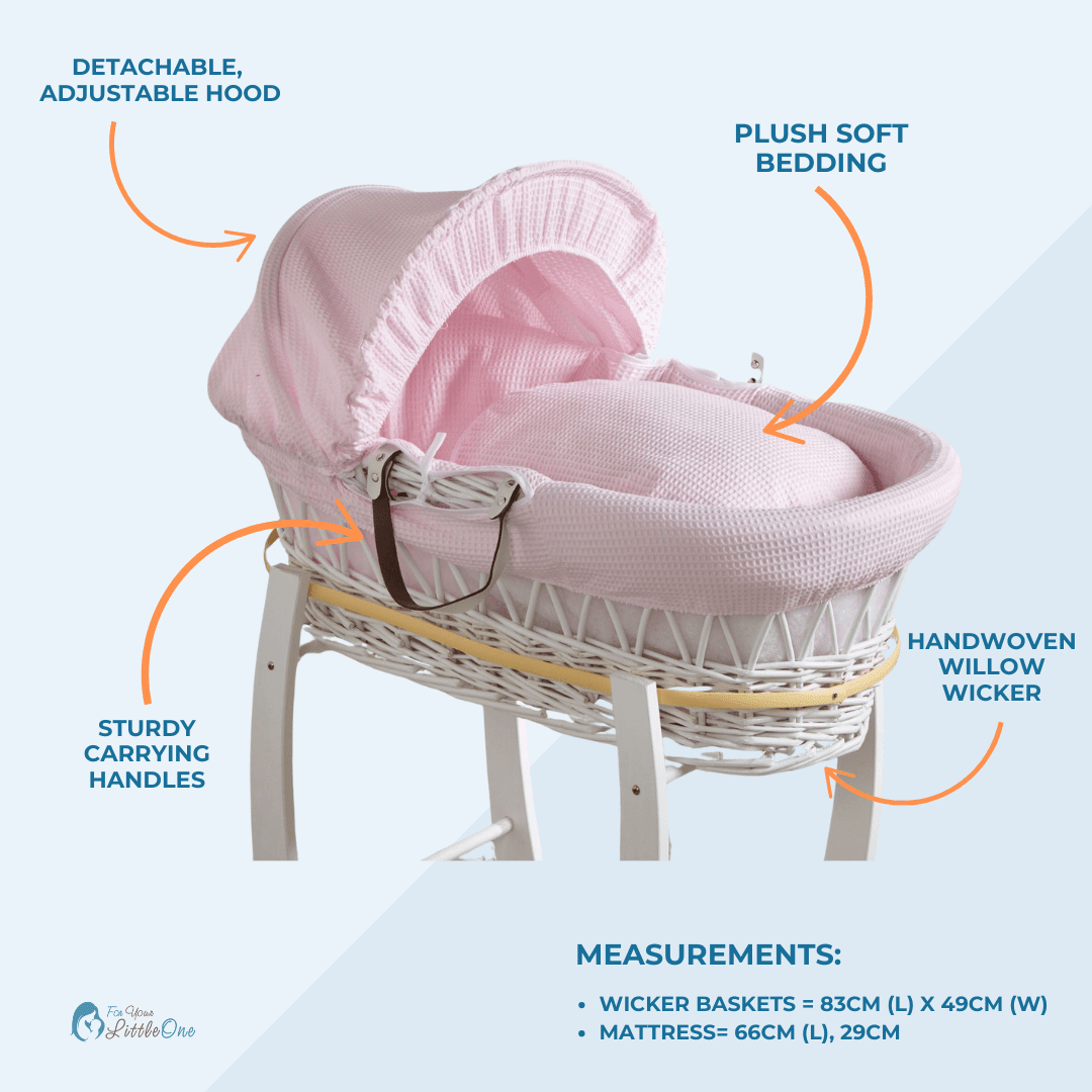 For Your Little One Wicker Moses Basket With Stand and Bedding - Baby&More