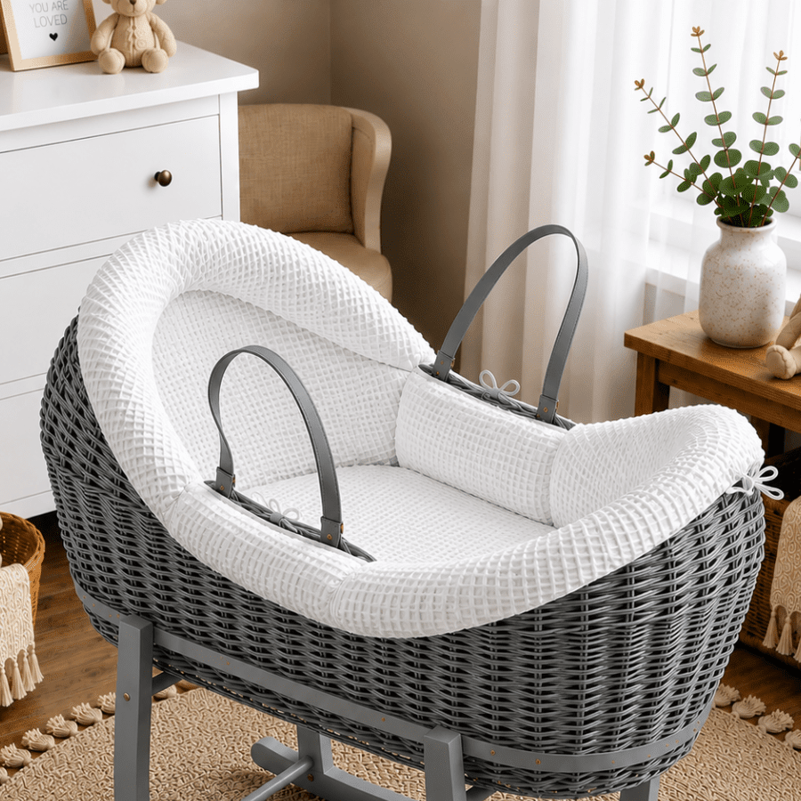 For Your Little One Wicker Pod Baby Deluxe Moses Basket with Bedding Set - No stand included - Baby&More