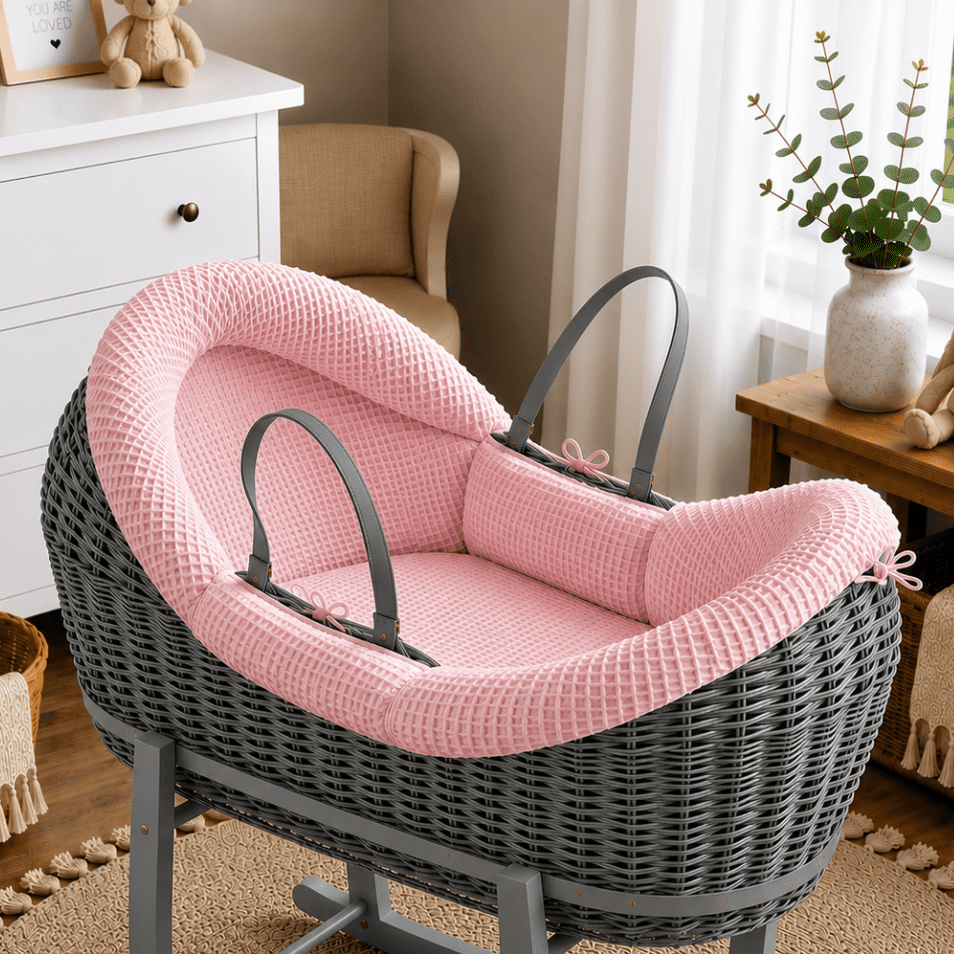 For Your Little One Wicker Pod Baby Deluxe Moses Basket with Bedding Set - No stand included - Baby&More