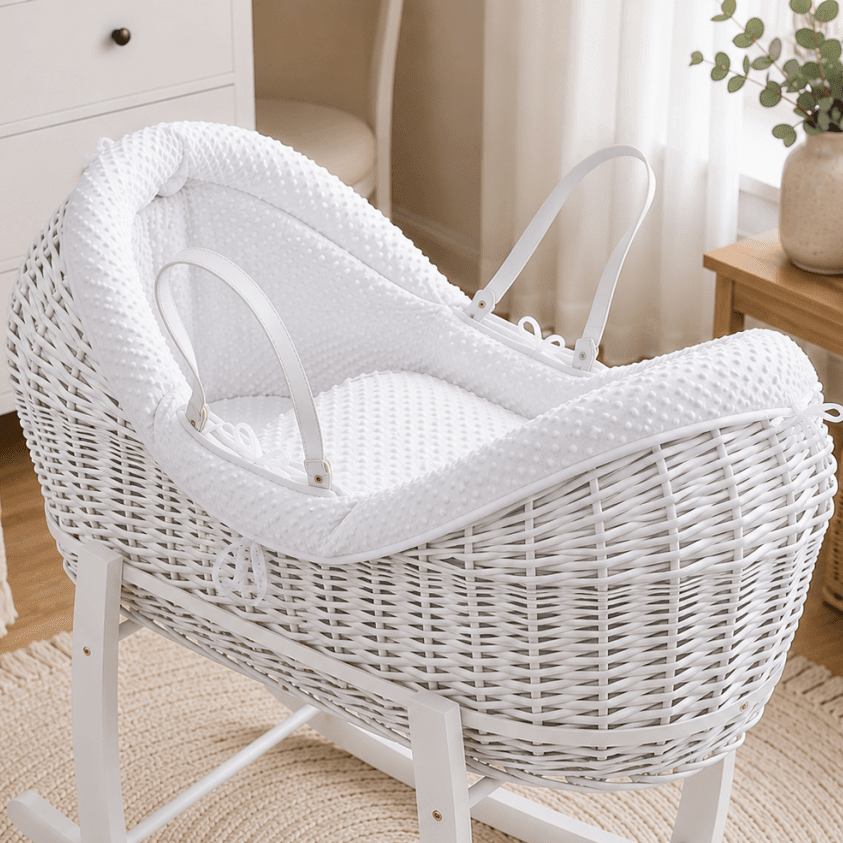 For Your Little One Wicker Pod Baby Deluxe Moses Basket with Bedding Set - No stand included - Baby&More