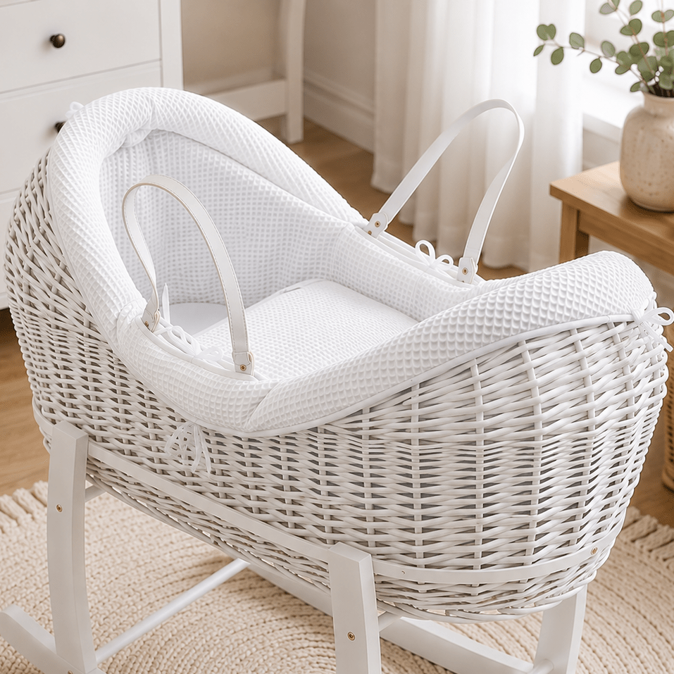 For Your Little One Wicker Pod Baby Deluxe Moses Basket with Bedding Set - No stand included - Baby&More