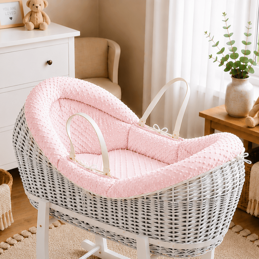 For Your Little One Wicker Pod Baby Deluxe Moses Basket with Bedding Set - No stand included - Baby&More