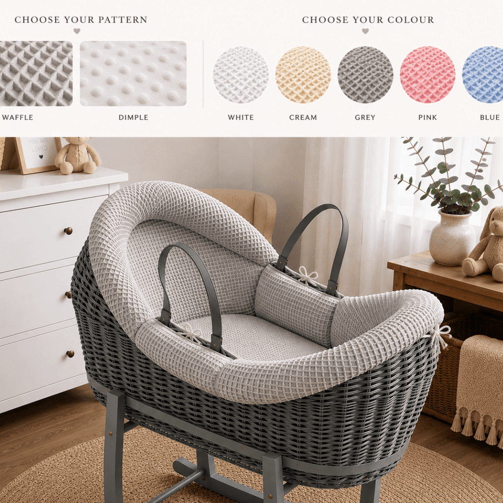 For Your Little One Wicker Pod Baby Deluxe Moses Basket with Bedding Set - No stand included - Baby&More