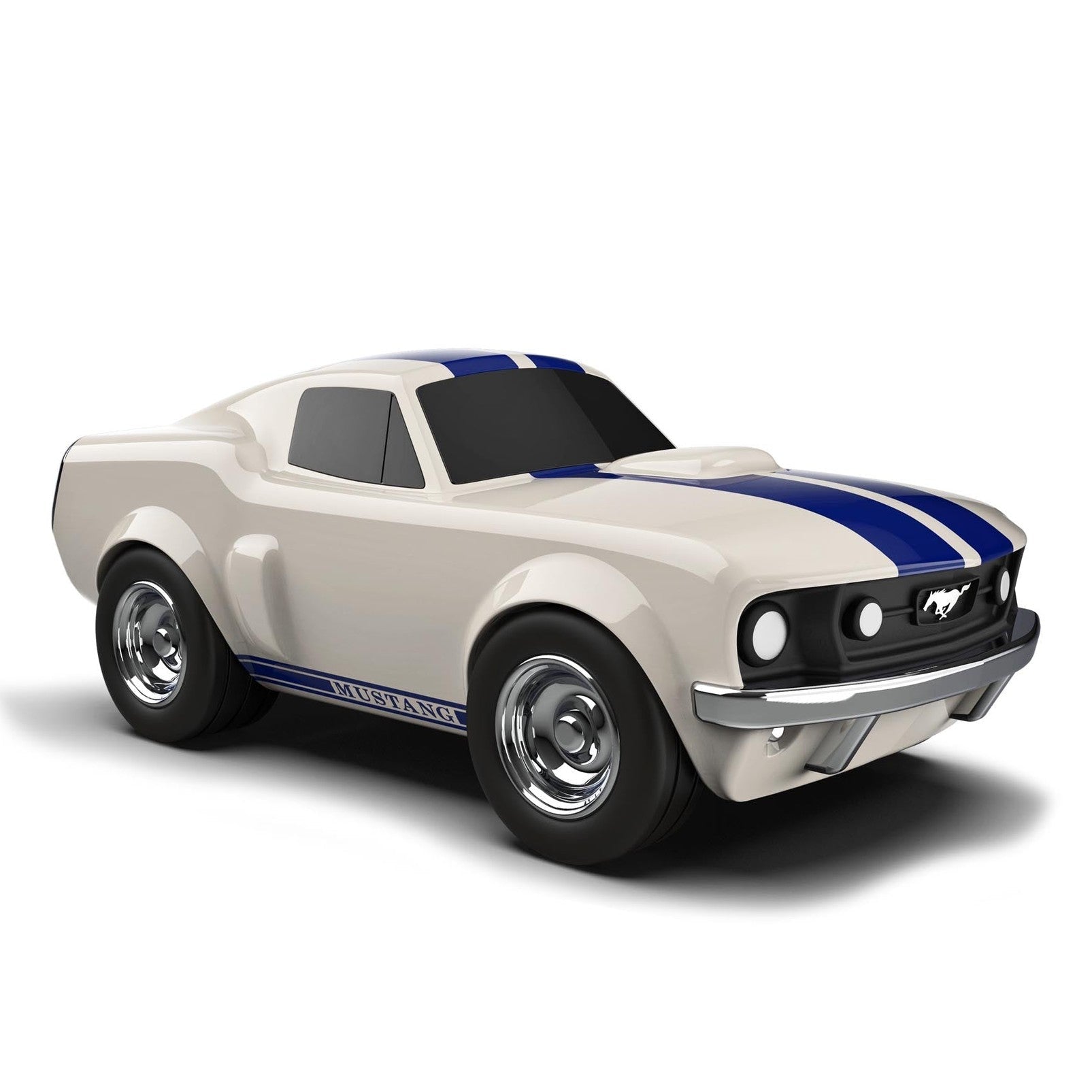 Ford Mustang Racing Car Ivory White Toy Car - Baby&More