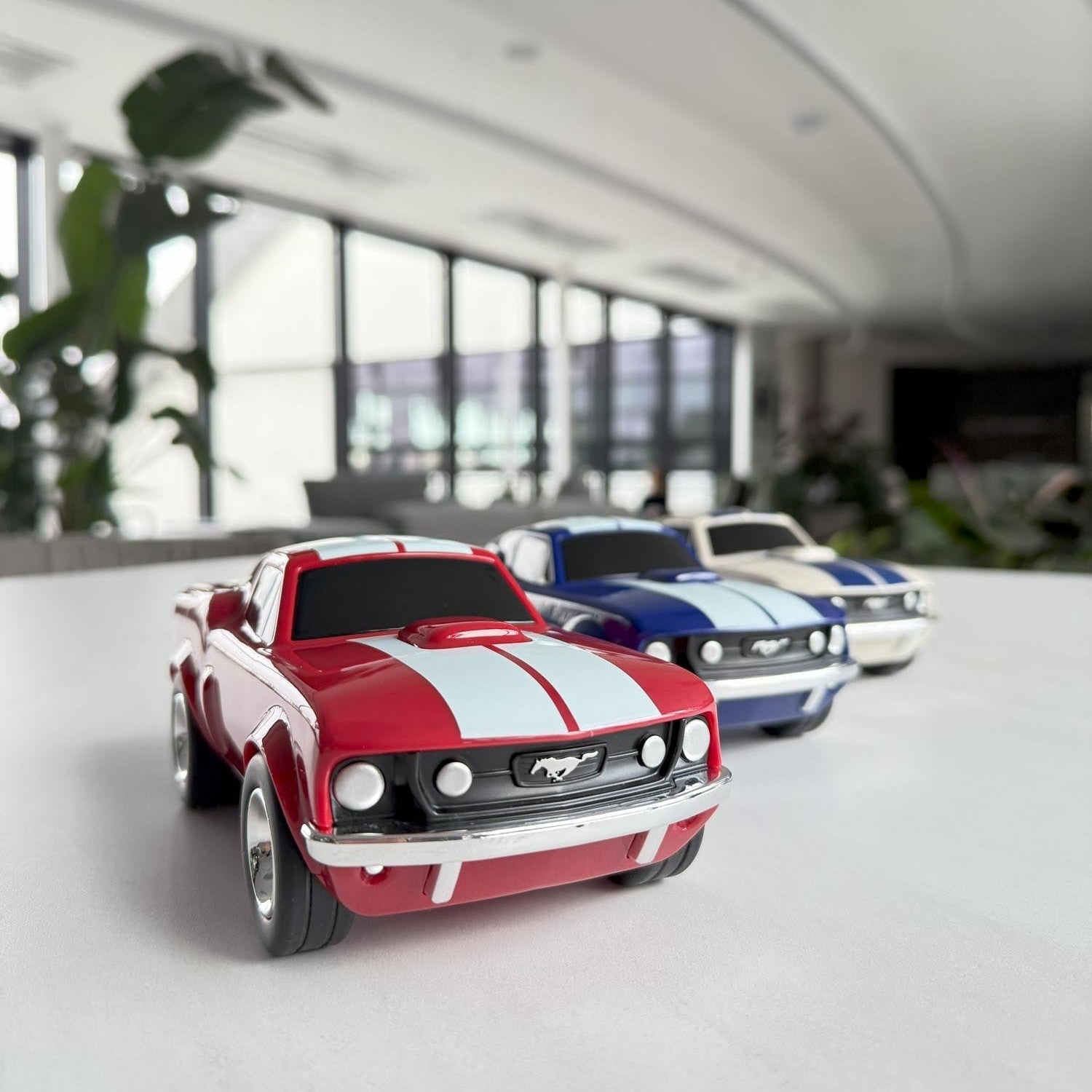 Ford Mustang Racing Car Ivory White Toy Car - Baby&More