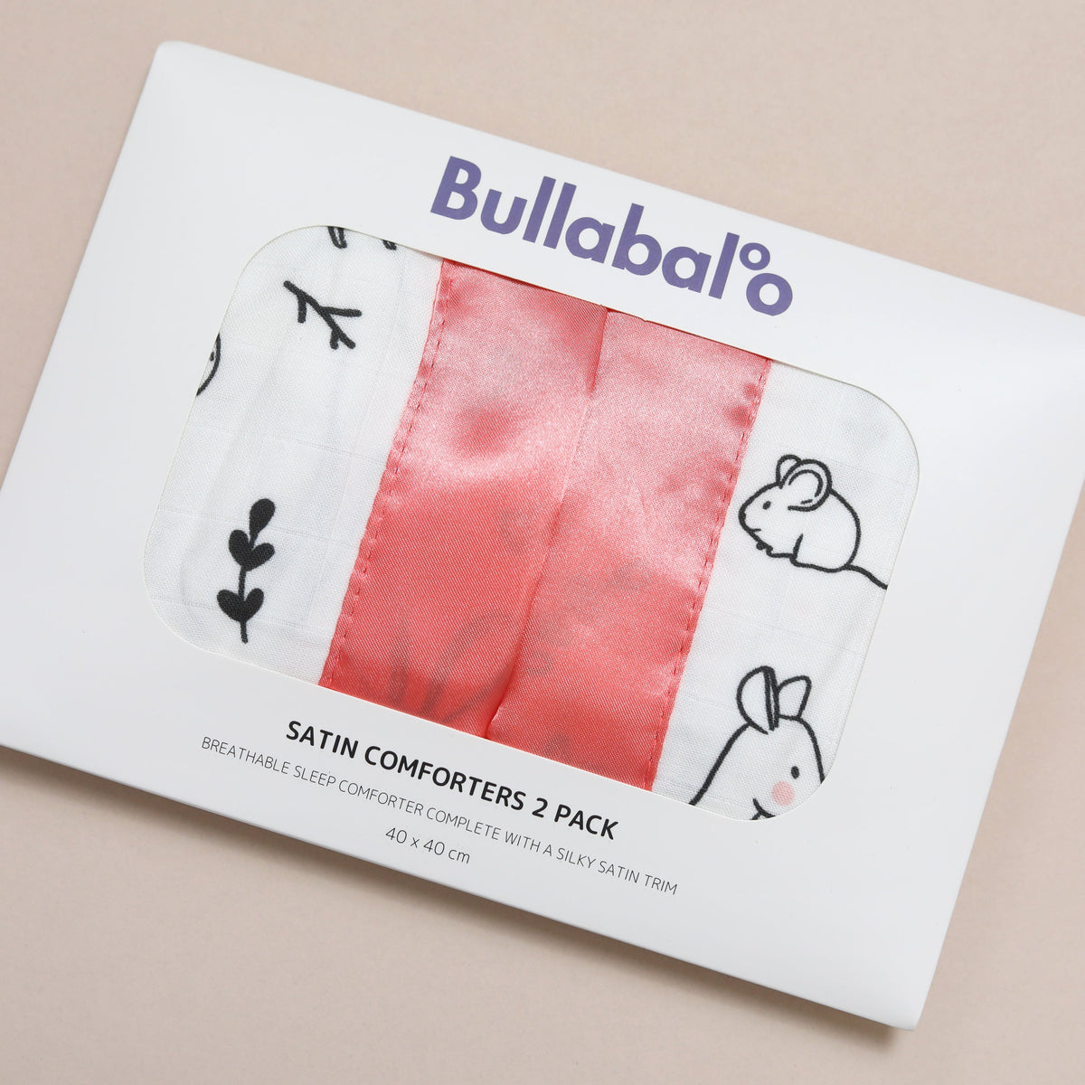 Bullabaloo Forest Animal Comforter Blanket - Coral Pink Satin - 2 Pack