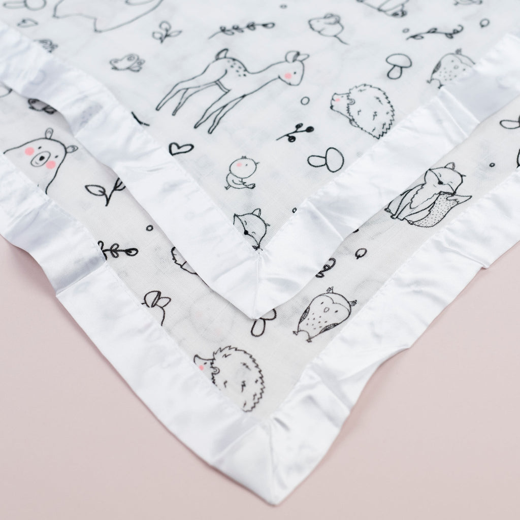 Forest Animal Satin Comforter 2 Pack - White Satin - Baby&More