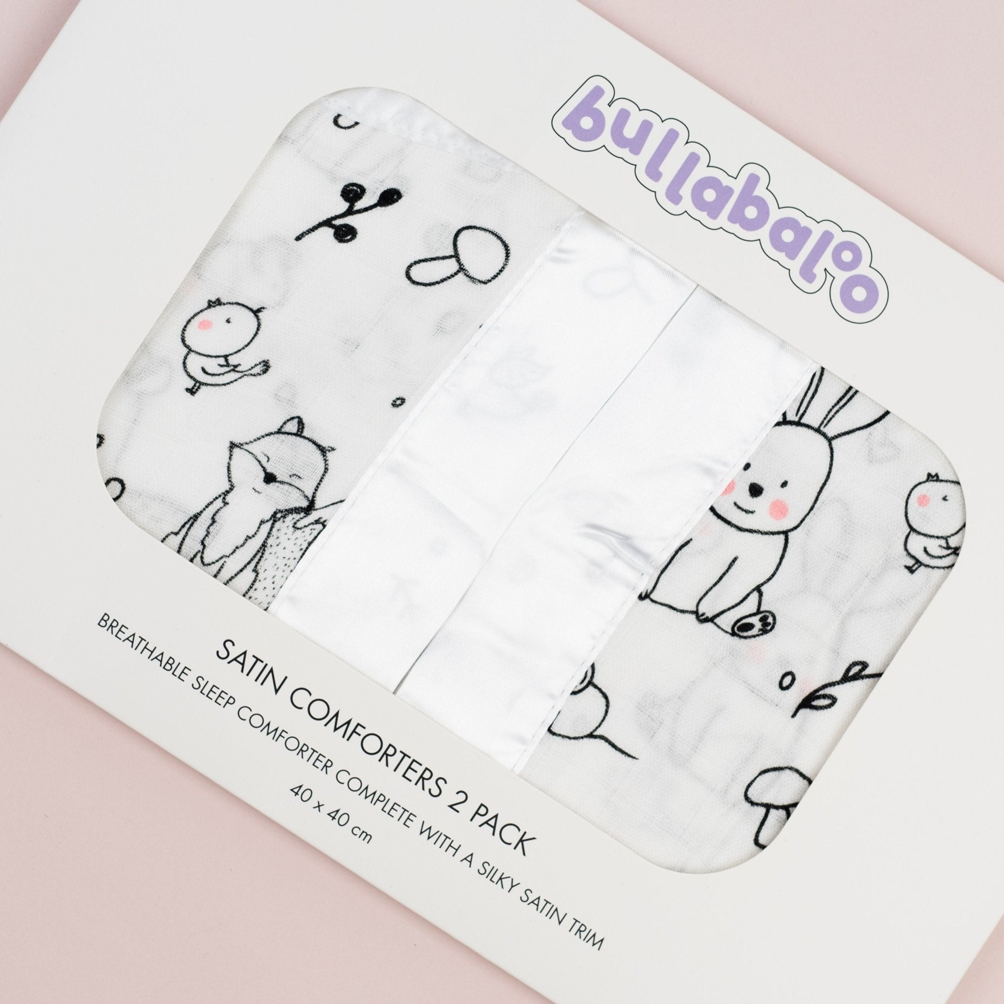 Forest Animal Satin Comforter 2 Pack - White Satin - Baby&More