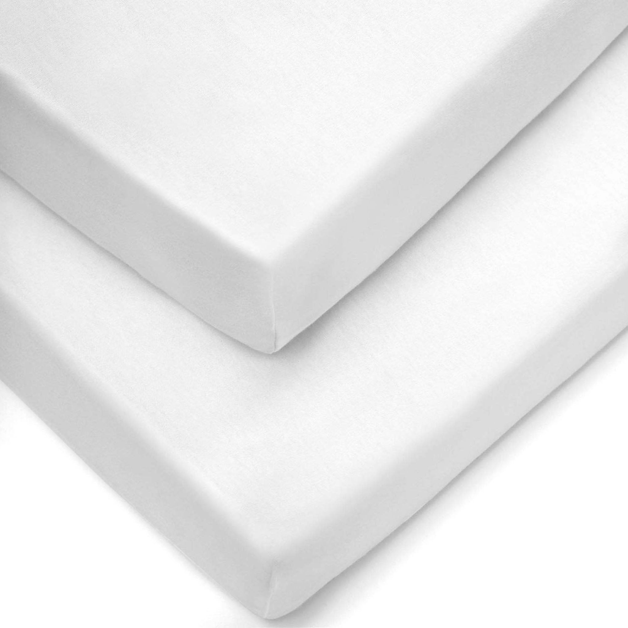 Forrest Cotton Fitted Cot Bed Sheets - Pack of 2 - 140 x 70 cm - White - Baby&More