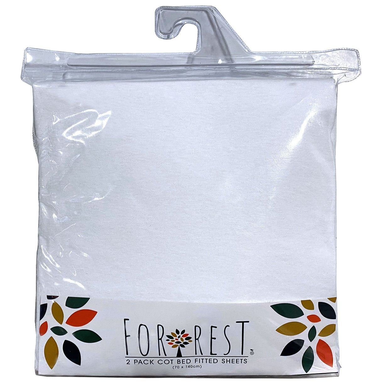 Forrest Cotton Fitted Cot Bed Sheets - Pack of 2 - 140 x 70 cm - White - Baby&More