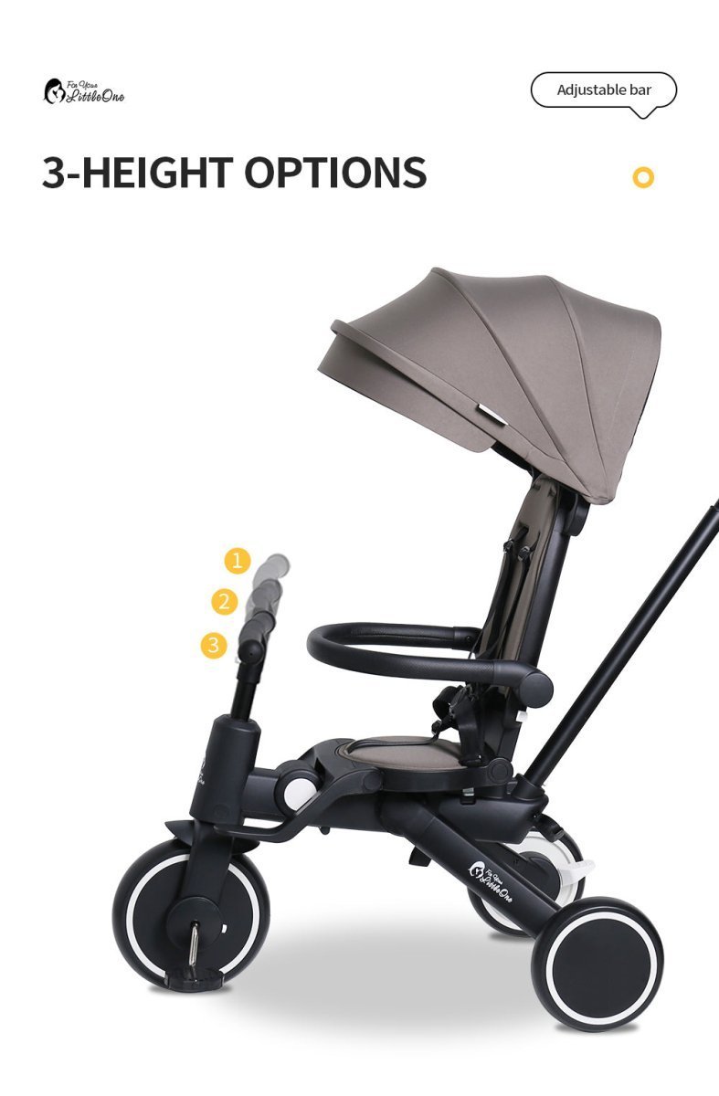 Foryourlittleone Xplor 6 in 1 Foldable Trike - Grey Olive (10m-4y) - Baby&More