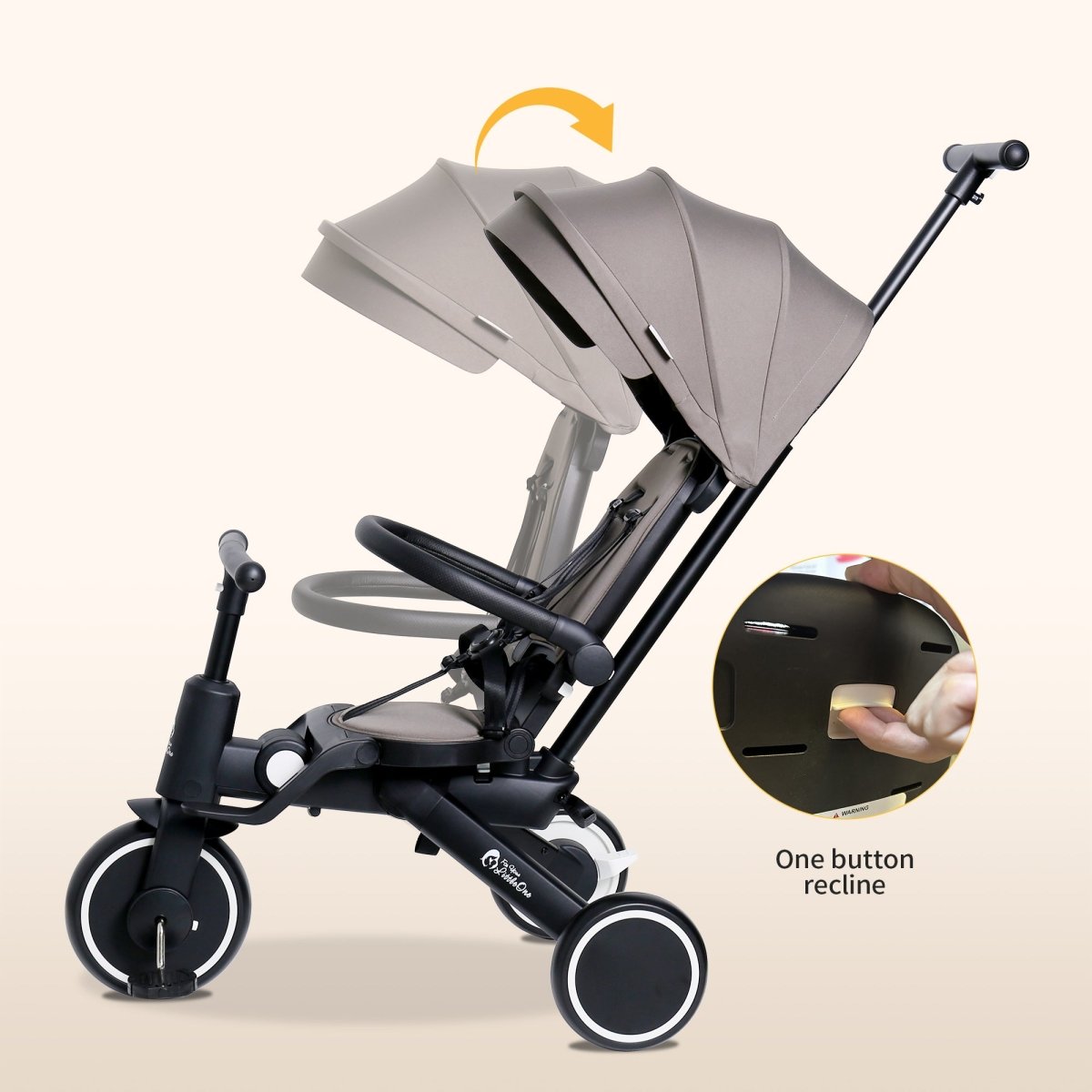 Foryourlittleone Xplor 6 in 1 Foldable Trike - Jet Black (10m-4y)