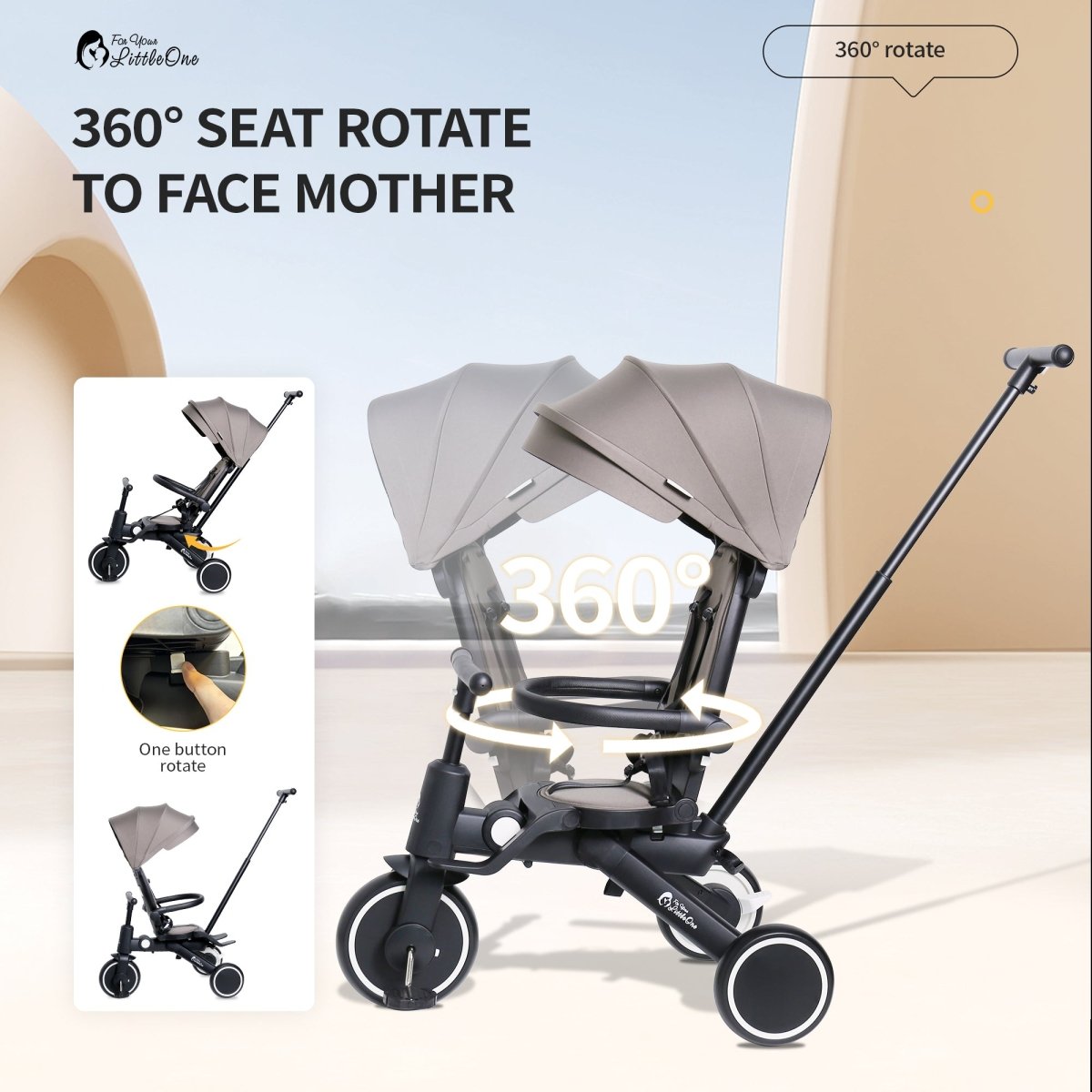Foryourlittleone Xplor 6 in 1 Foldable Trike - Pastel Pink (10m-4y) - Baby&More