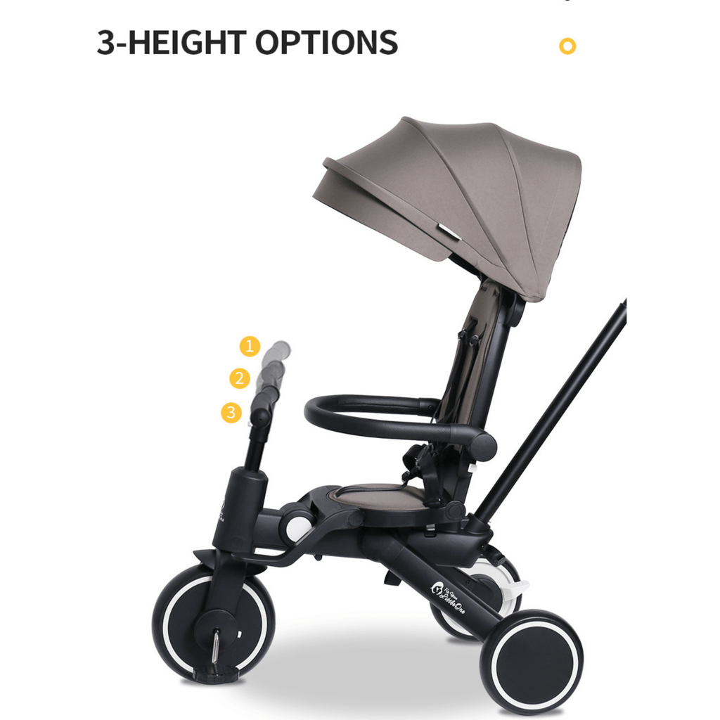 Foryourlittleone Xplor Ultimate 6 in 1 Foldable Trike - Grey Olive (10m-4y)