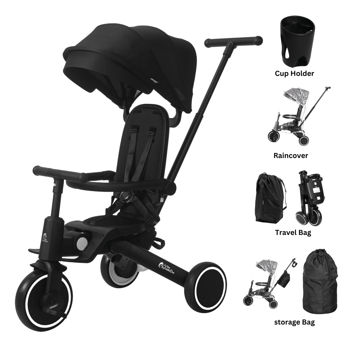Foryourlittleone Xplor Ultimate 6 in 1 Foldable Trike - Jet Black (10m-4y) - Baby&More