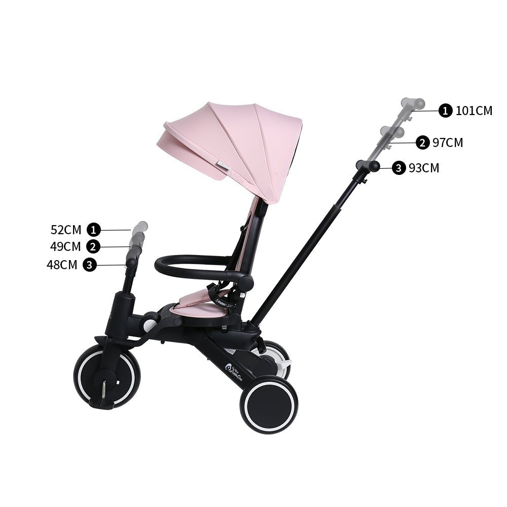 Foryourlittleone Xplor Ultimate 6 in 1 Foldable Trike - Pastel Pink (10m-4y) - Baby&More
