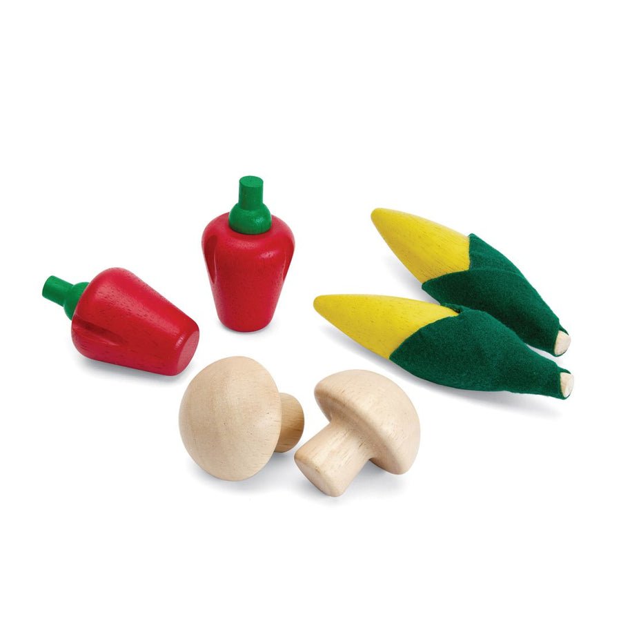 Fresh Produce Set D (Corn on the Cob, Mushrooms & Red Bell Peppers) - Baby&More