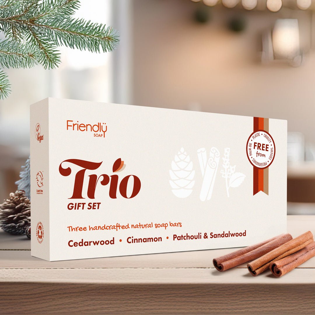 Friendly Soap - Soap Trio Gift Set - Cedarwood, Cinnamon, Patchouli & Sandalwood - Baby&More