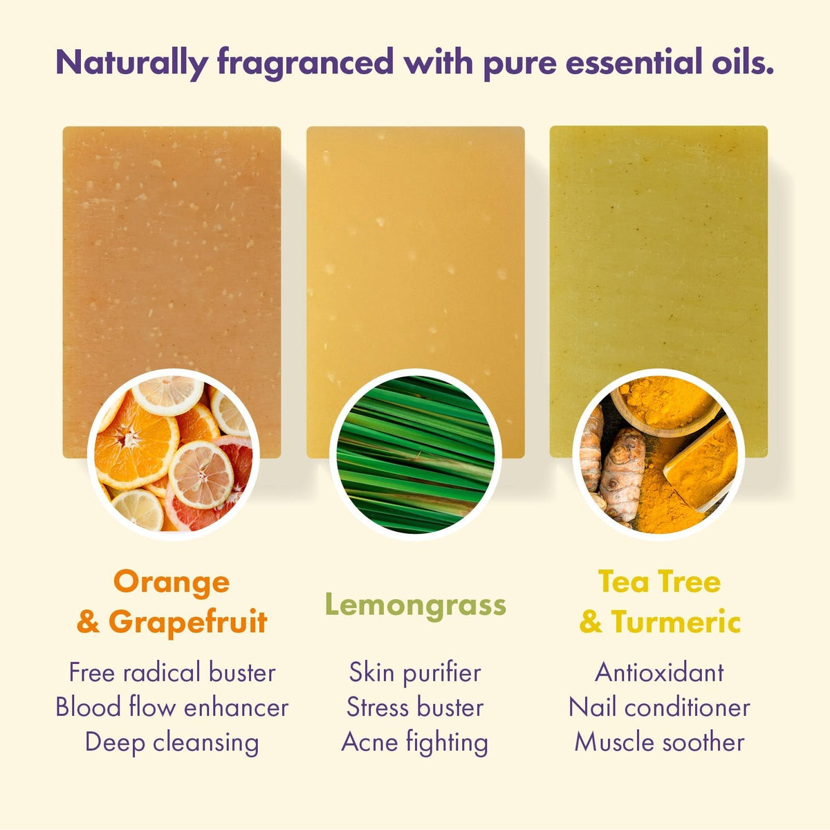 Friendly Soap - Soap Trio Gift Set - Orange & Grapefruit, Lemongrass, Tea Tree & Turmeric - Baby&More