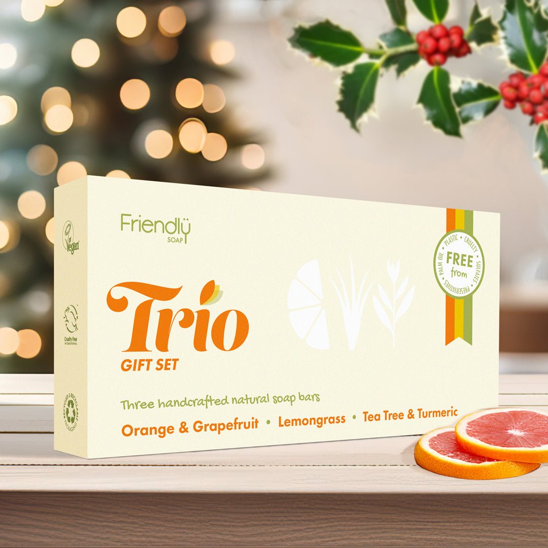 Friendly Soap - Soap Trio Gift Set - Orange & Grapefruit, Lemongrass, Tea Tree & Turmeric - Baby&More