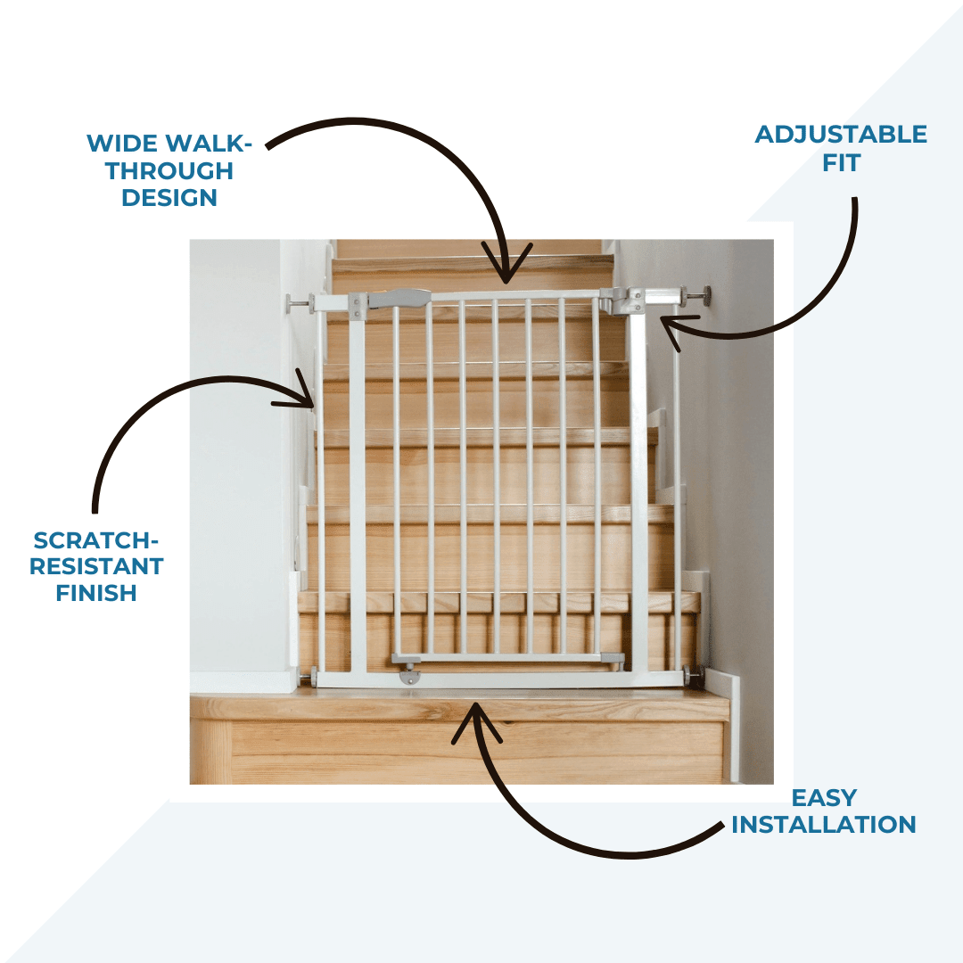 FYLO 3x Baby Safety Stair Gate Pressure Fit 75 - 86cm - 3 pack - Baby&More