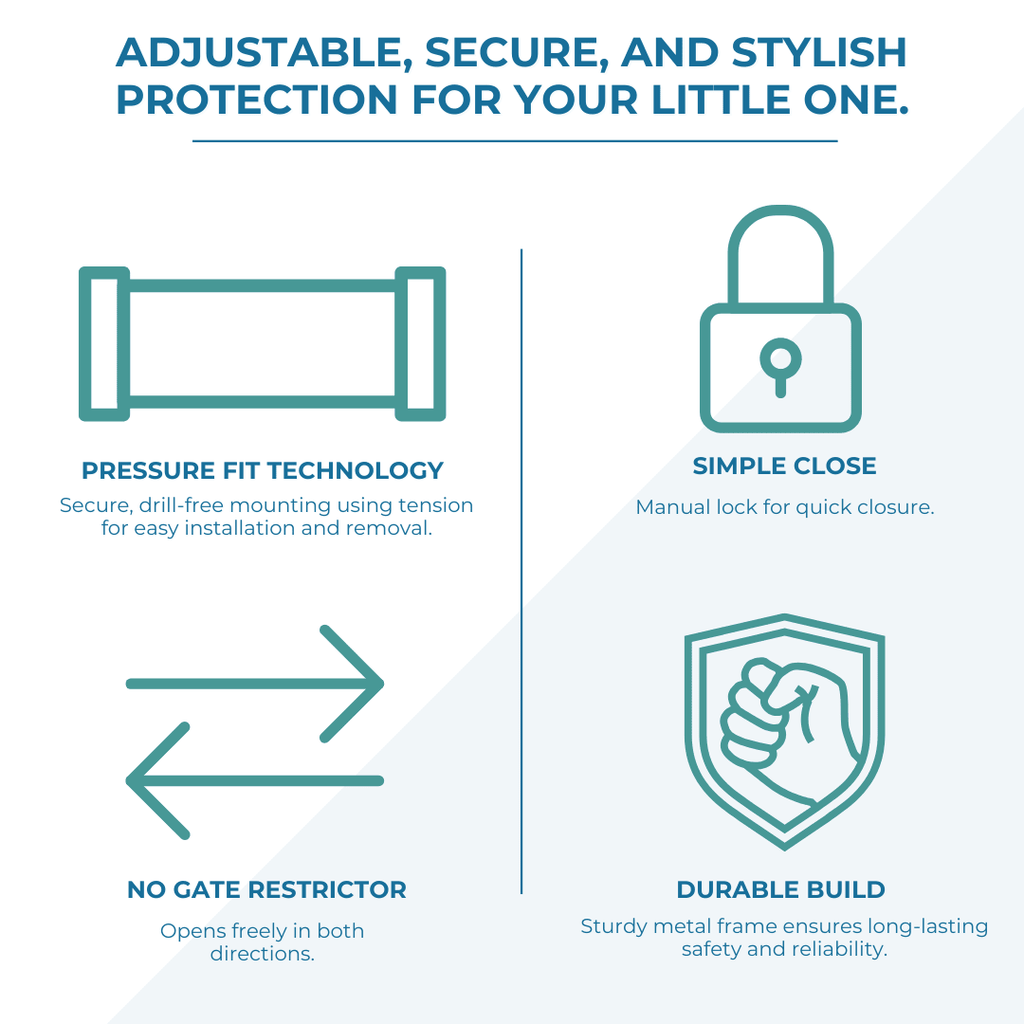 FYLO Baby Safety Stair Gate Pressure Fit - Extra Wide - Baby&More