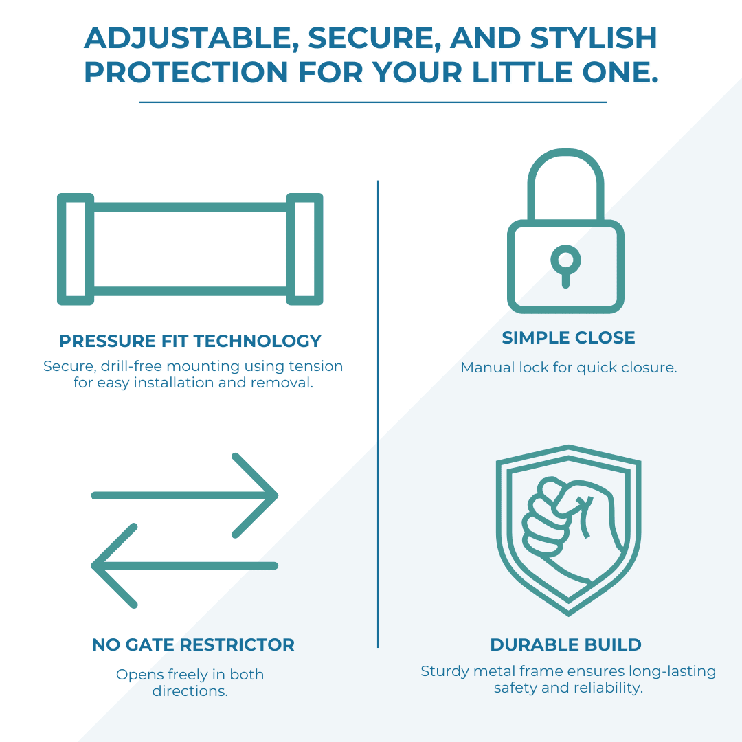 FYLO Baby Safety Stair Gate Pressure Fit - Extra Wide - Baby&More