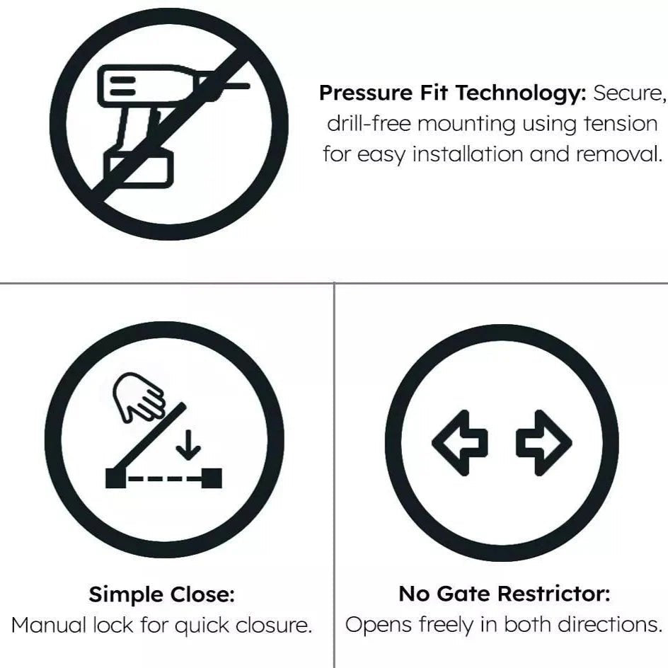 FYLO Baby Safety Stair Gate Pressure Fit - Extra Wide - Baby&More