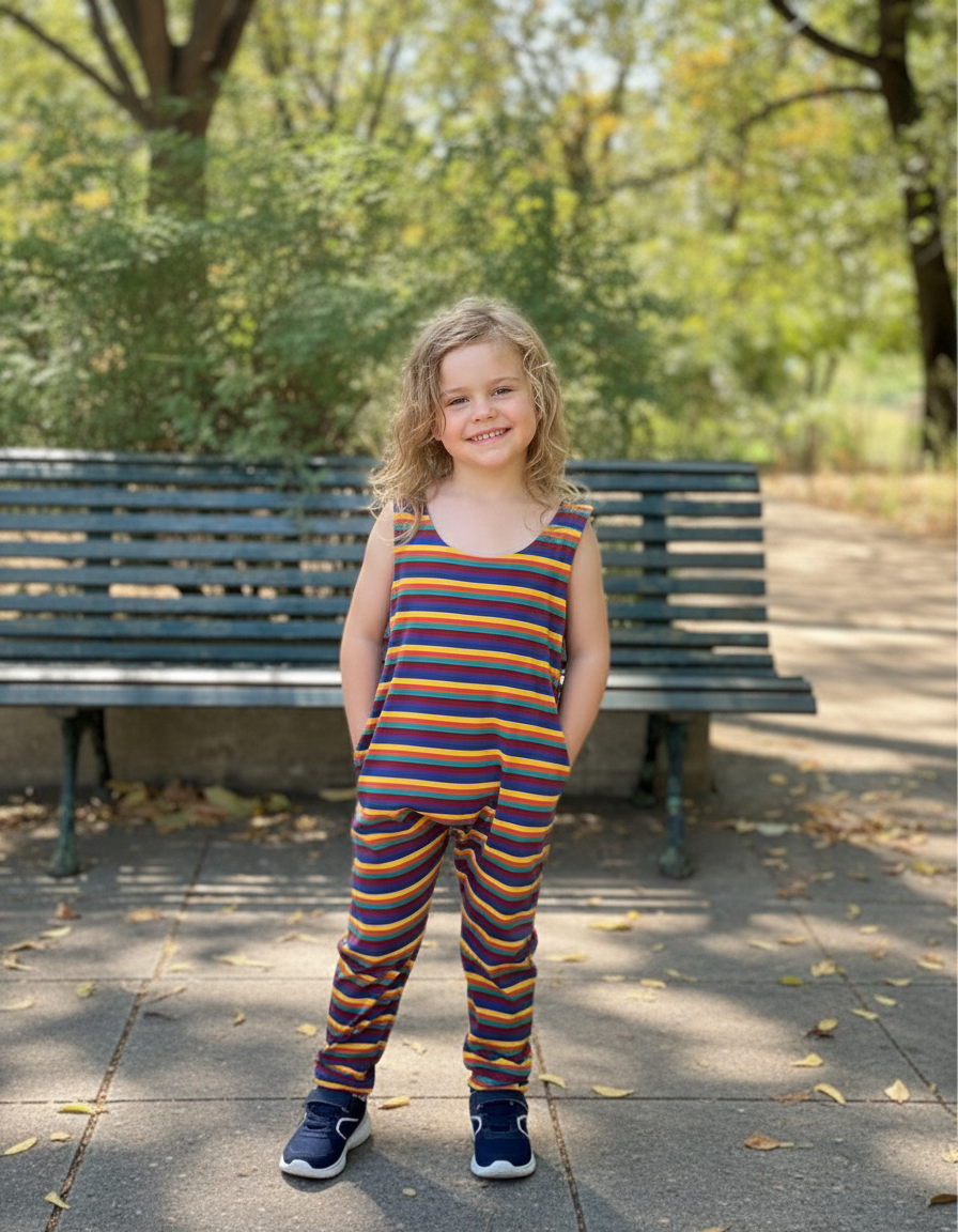 Hazel Stripe Child's Dungarees