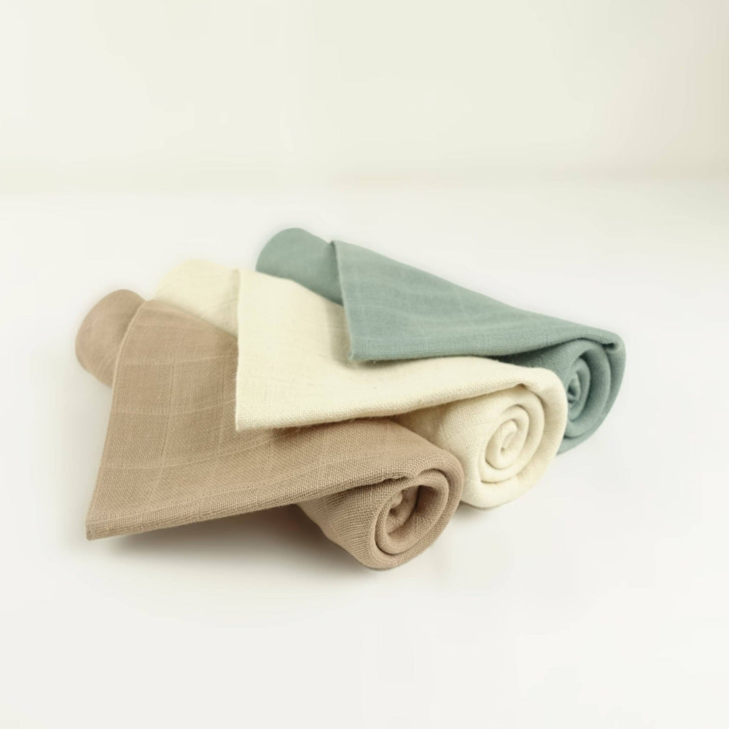 Gift Set - Earth Tones Wonder Bibs & Muslin 6 Pk - Baby&More