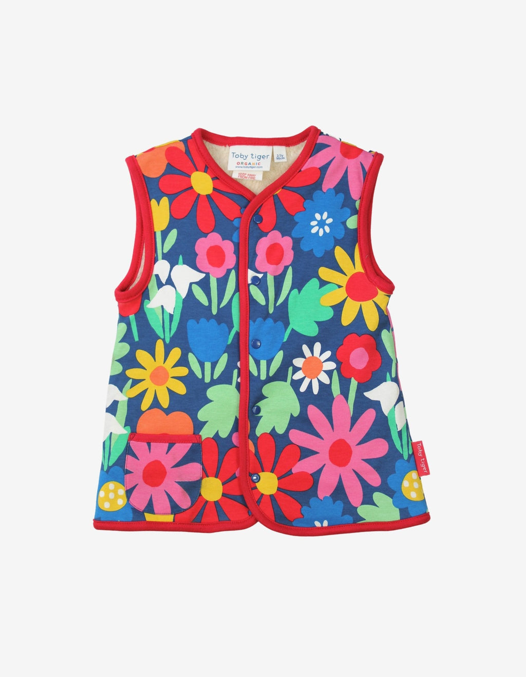Toby Tiger Organic Reversible Gilet - Bold Floral