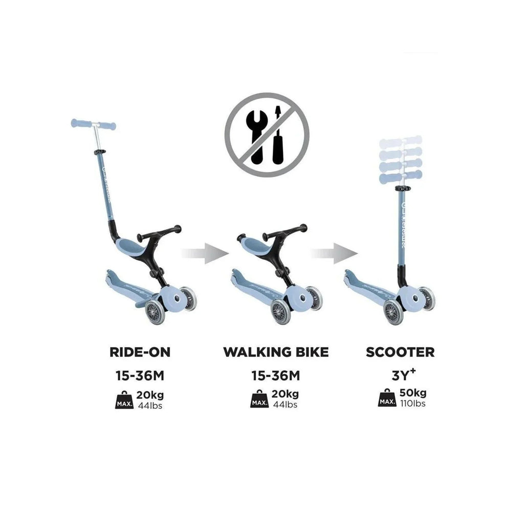 Globber Go Up Active Lights Eco Scooter - Blueberry - Baby&More