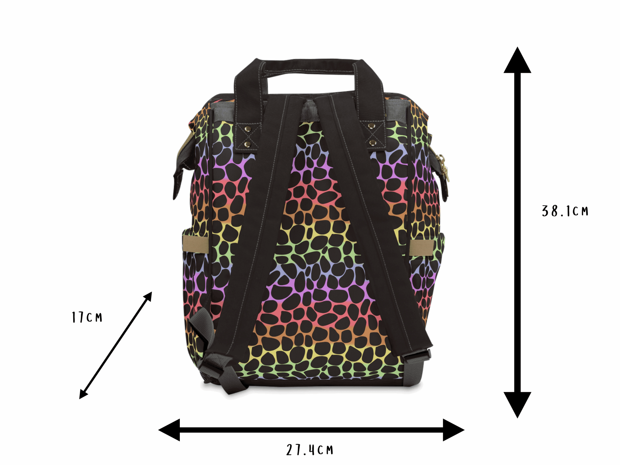 Green Cheeks Baby Changing Backpack - Rainbow Leopard Print - Baby&More